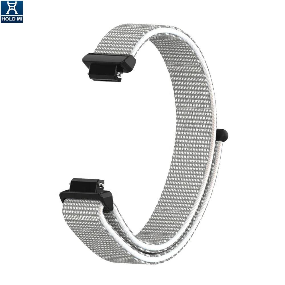 Nylon Watch Band HOLDMI High Quality Low Price 70511 Series Seashell Color 14 Mm for Fitbit Inspire Nylon Loop Hold MI Sport