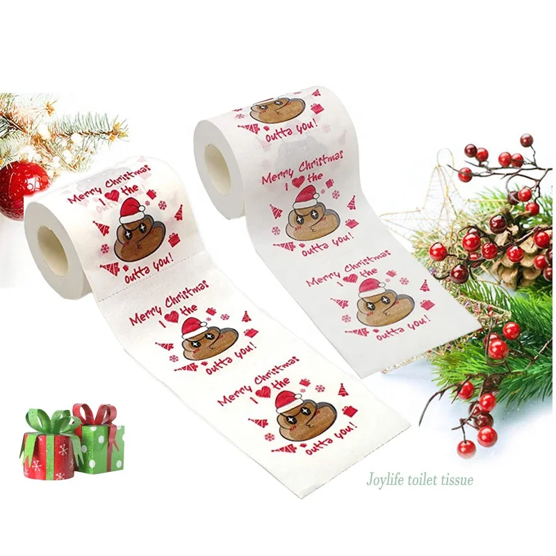 Funny Christmas Custom Design Printed Toilet Paper For Xmas Toilet Paper Printing