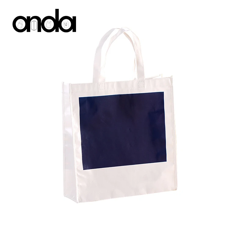 Custom logo print eco reusable grocery promotion shopping cloth non woven carry fabric tote laundry bag