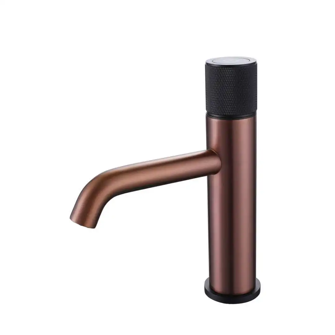 2021 Wholesale Price Black Pvd Electroplated Cold And Hot Separation Ceramic Valve Core Matte  Brass Basin Water-Saving Faucet