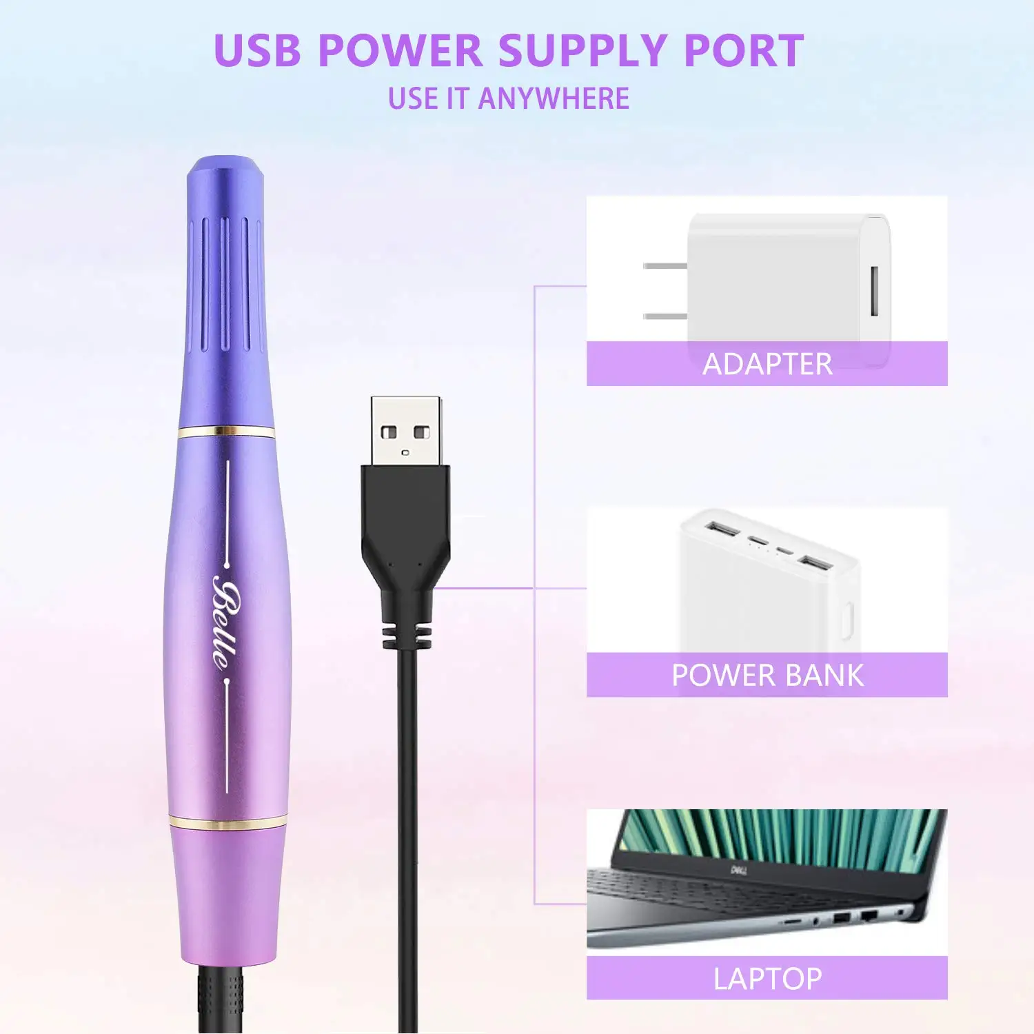 Professional Manicure Pedicure Drills for Acrylic Nails Gel Polishing Shape Tools with Bits and Sanding Bands Efile Nail Drill K