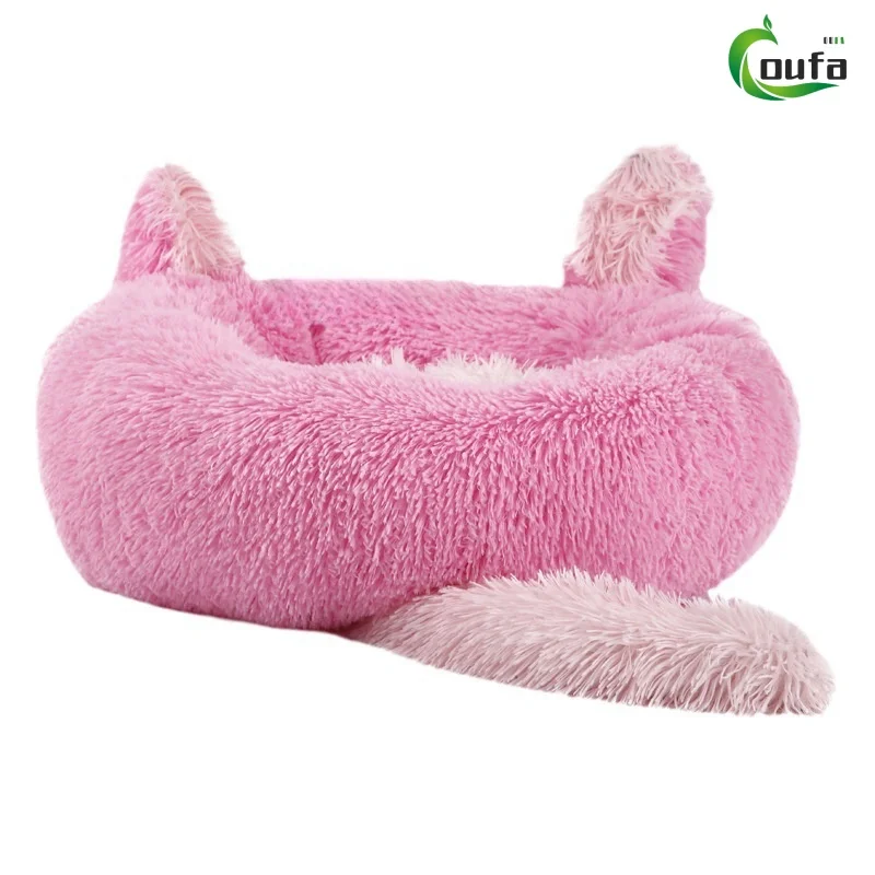 OUFA Factory Manufacture High Quality Rabbit Ears Heating Soft Winter Pet Dog Cat Bed Sofa For Indoor