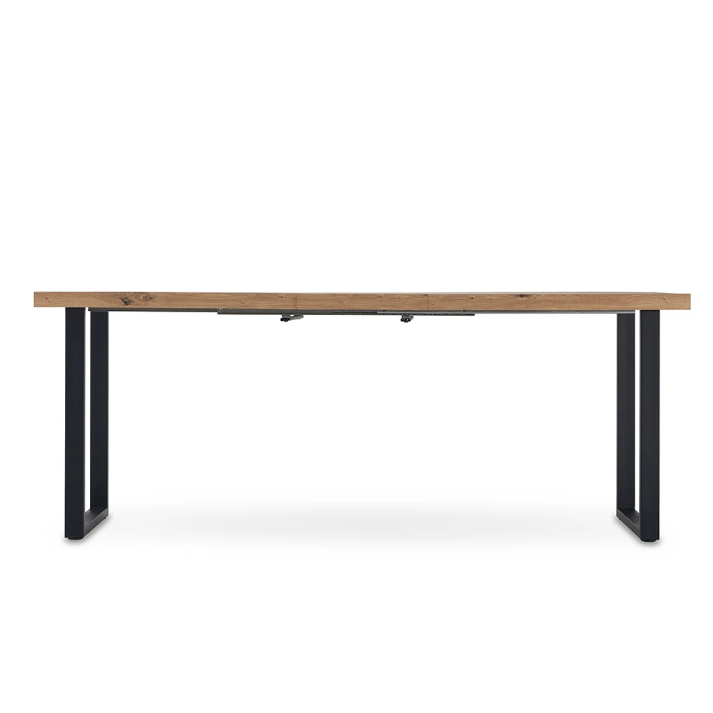Thickened metal legs coffee table rectangle extendable wood dining table