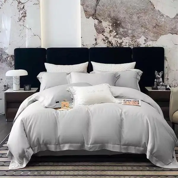High Quality 50S Tencel Solid Pattern  Bedding Set Comfortable Soft Luxury Duvet Cover Set for Home