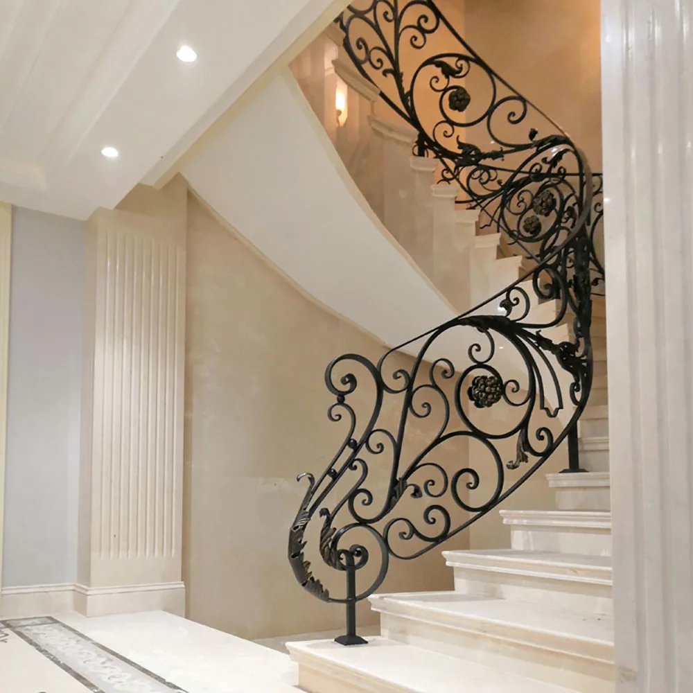 Customized Luxury Hand-Forged Iron Railing