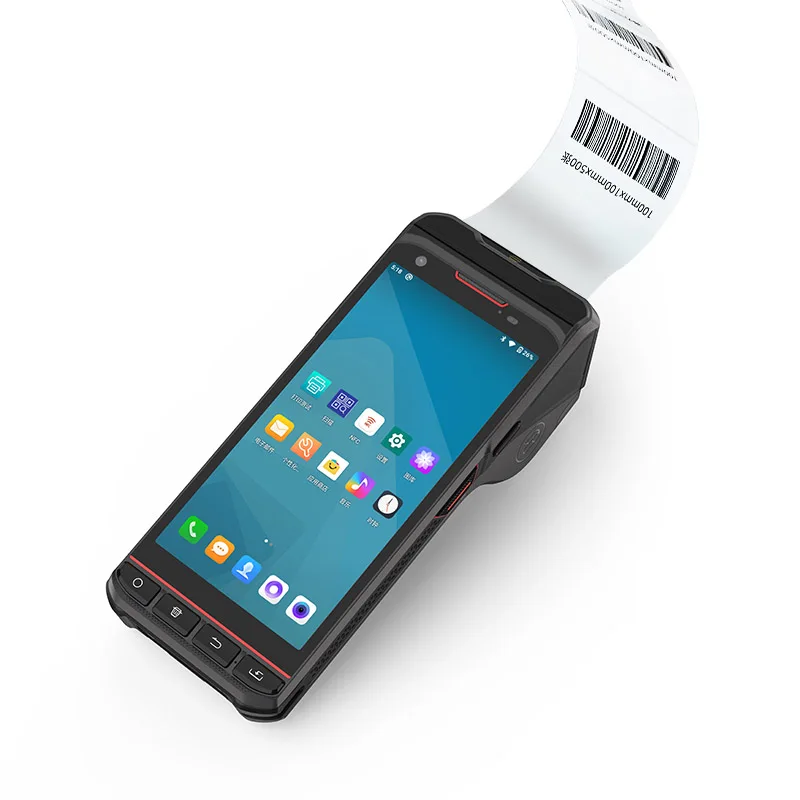 4G Android Handheld Rugged PDA with Built-in Thermal Printer 2D Barcode Scanner Optional for Restaurant Use