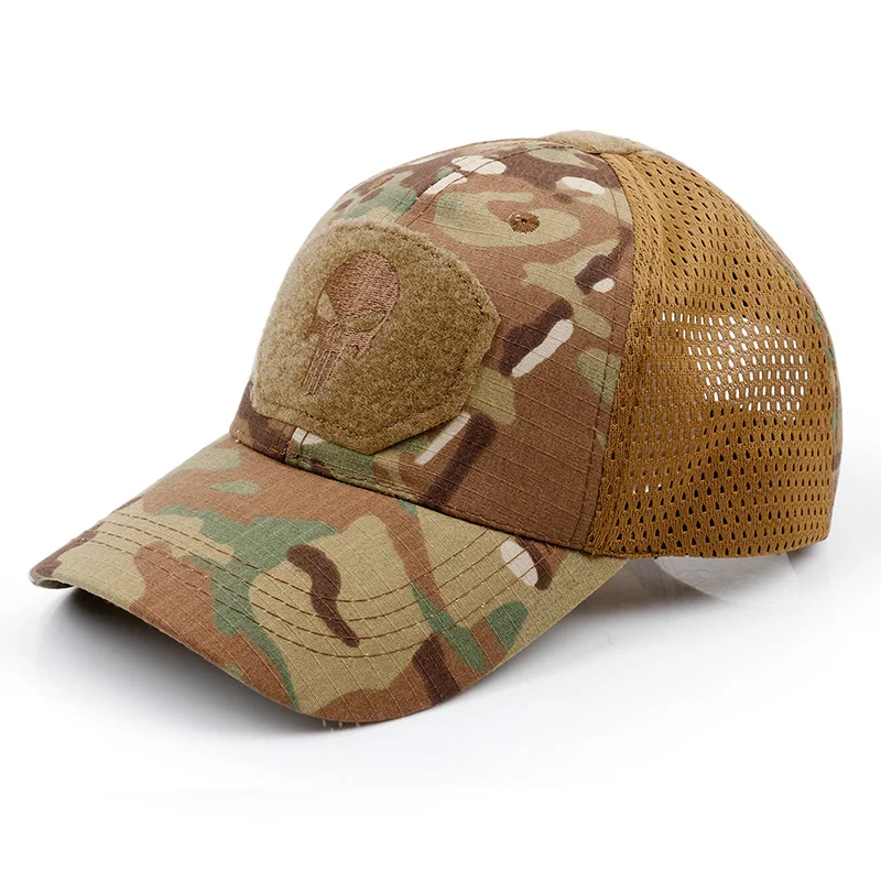 On Promotional  Embroidered Skullcandy Hat Tactical Camo Trucker Old School Camping Hiking  snapback Hat