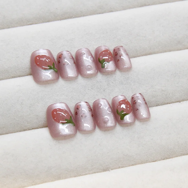 Cat eye style press on nails wholesale high quality fake nails Pattern Design Acrylic Tight Bonding Artificial fingernails