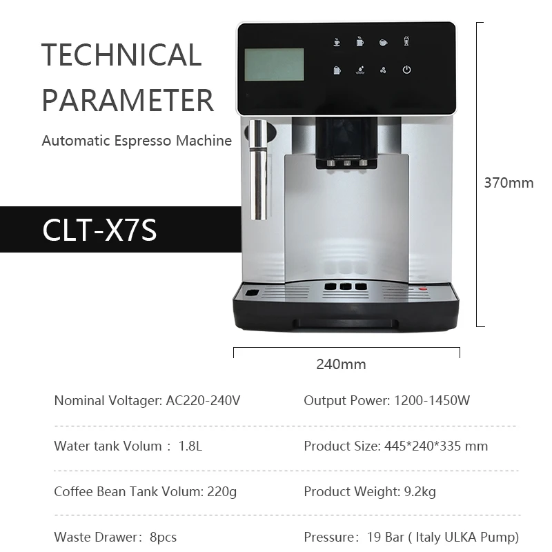 Hot Selling Professional Commercial Houseuse Coffee Machine Automatic Fully Cappuccino Latte Maker With One Touch Screen