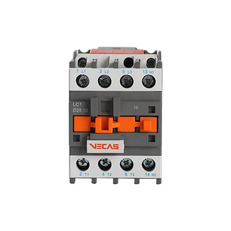 Vecas LC1 D25 220v 660v 415v NO NC coil ac contactor LC1 D2510 25A 25 amp 3phase 3p electrical magnetic dc ac contactors