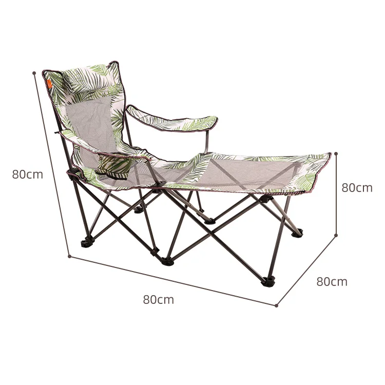 HOMFUL Foldable Oxford High Back Steel Lying Chair Outdoor Portable Folding Camping Chair