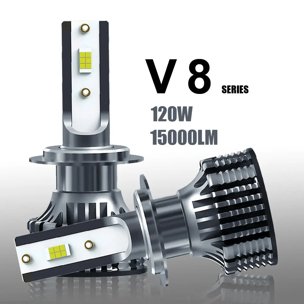 2023 новая Фара Super bighter V8 V6 120 Вт светодиодная фара 15000 люмен 9005 H7 H11 биксенон для автомобиля мопедов