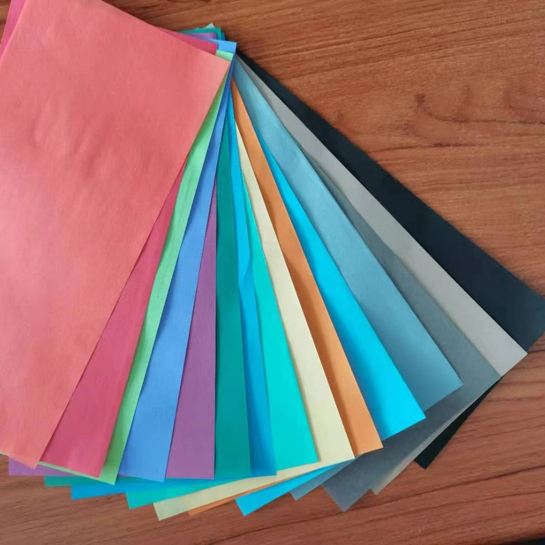 Color parchment paper for wrapping paper tube