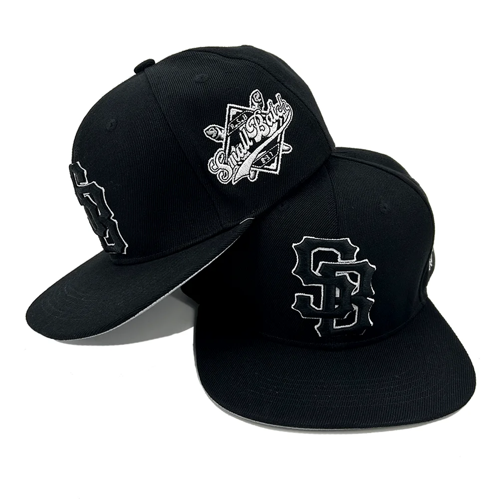 Custom 3D embroidery High Quality Snapback Cap Hip Hop Baseball Hat Flat brim Cap