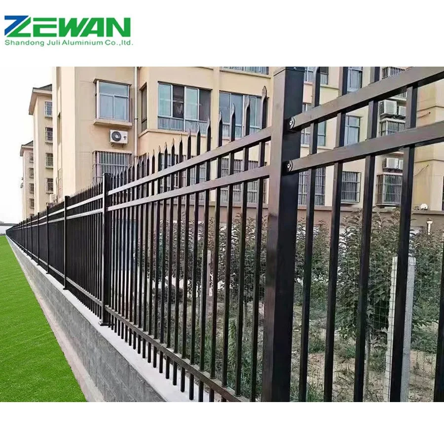 Modern Metal Picket Garden Fence Aluminum Security Fencing Panel  Black Ornamental Decorative Aluminum Fence Panels
