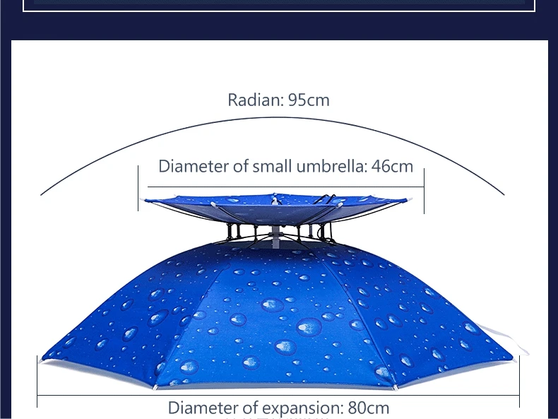 Rain proof UV protection head umbrella and fishing umbrella wear umbrella