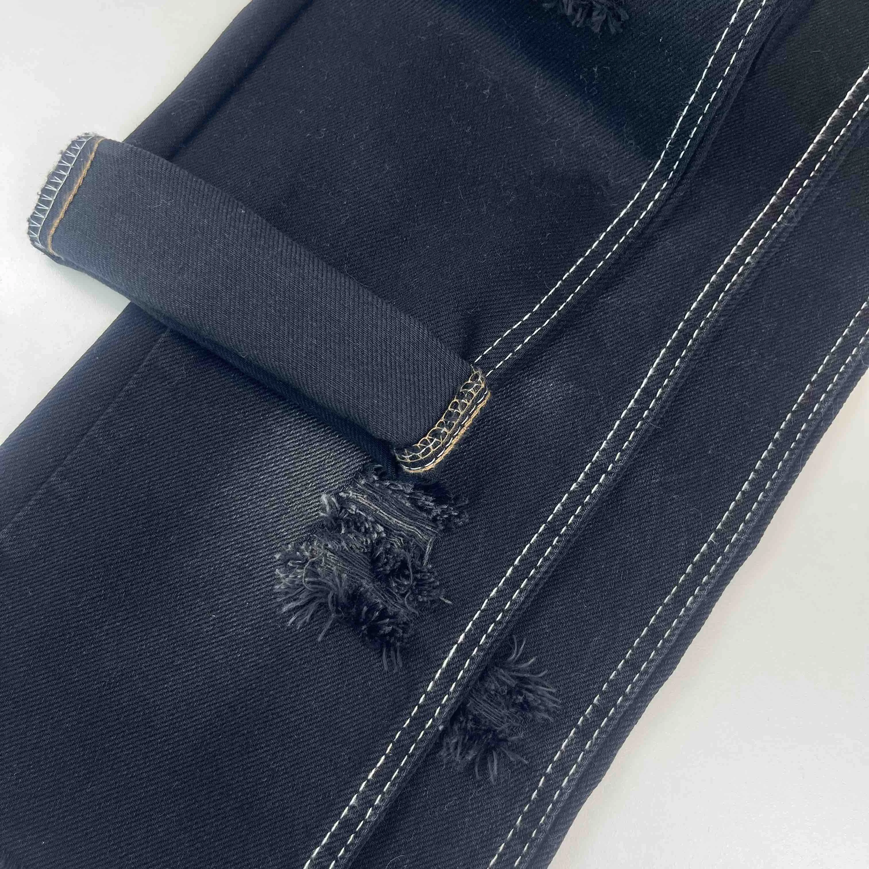 Non-Stretch Siro 11 oz Denim Fabric Blue And Black Color For Denim Jacket And Fabric