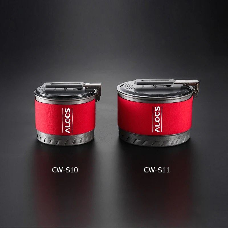 Alocs CW-S10 Outdoor Heat Exchange Camping Cooking Pot Cookware Folding Handle For Hiking Backpacking Picnic