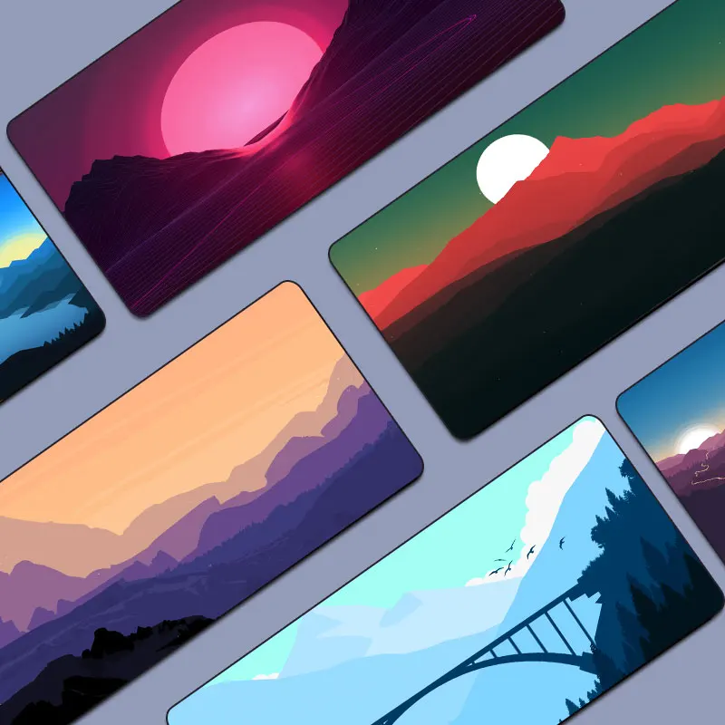 Amazon New Simple Landscape 80x30cm Gaming Mouse Pad Lock Edge Game Computer Desk Pad MousePad Deskpad Home Decor Desk Mats