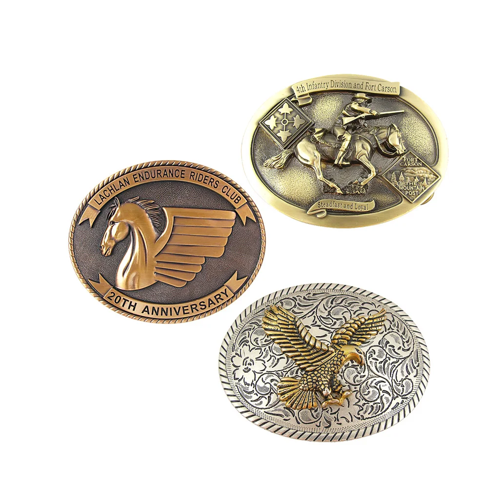 Supplier Promotional Personalized Custom Mens Western Cowboy Belt Buckle Logo Luxury Reusable