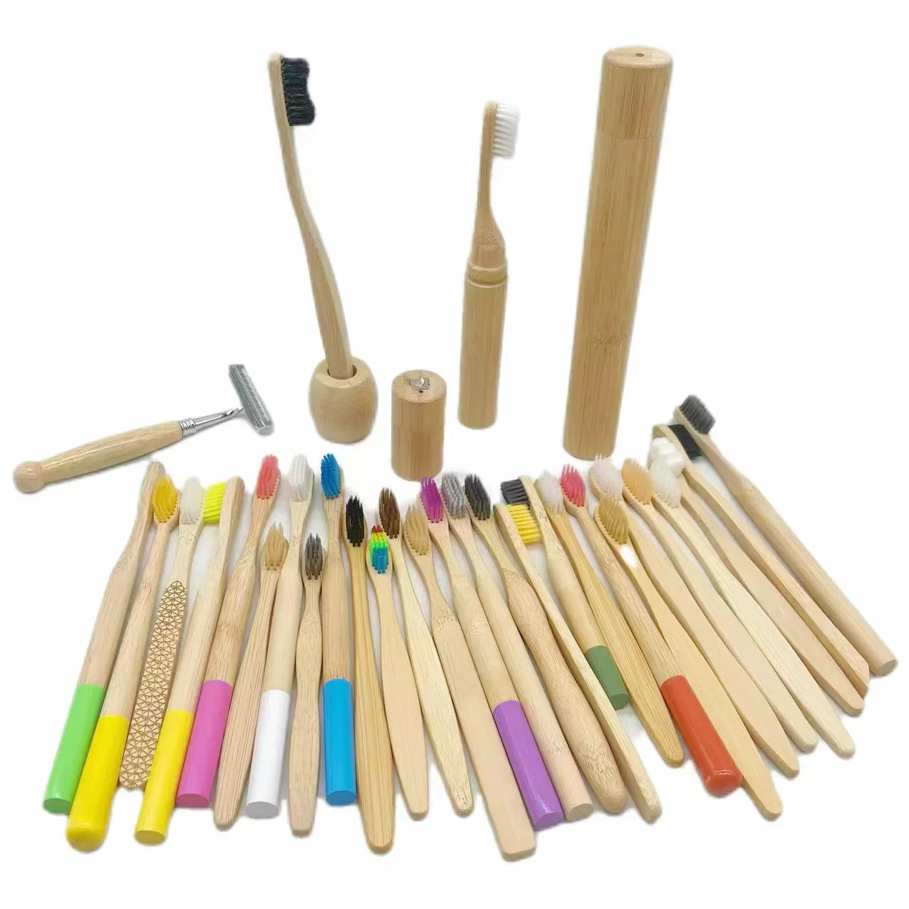 Biodegradable Wooden Bamboo Toothbrush BPA-free Soft Bristles Tooth Brushes