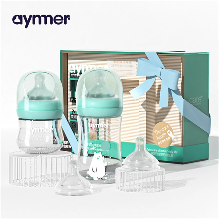 
High Quality Control 80ml/160ml Baby Bottles Drinking Cup Feeding Bottle Glass Baby Feeding Bottle 