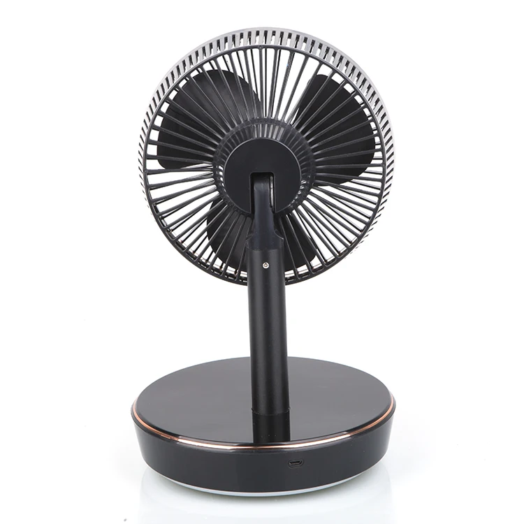 2020 new adjustable table fan with night lights with different brightness rechargeable fan with stand