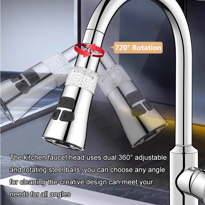 Kitchen Faucet Head Replacement M22 22mm Adapter 3 Modes Filter Water Saving 30% High Pressure Sink Spray Nozzle Aerator Sprayer