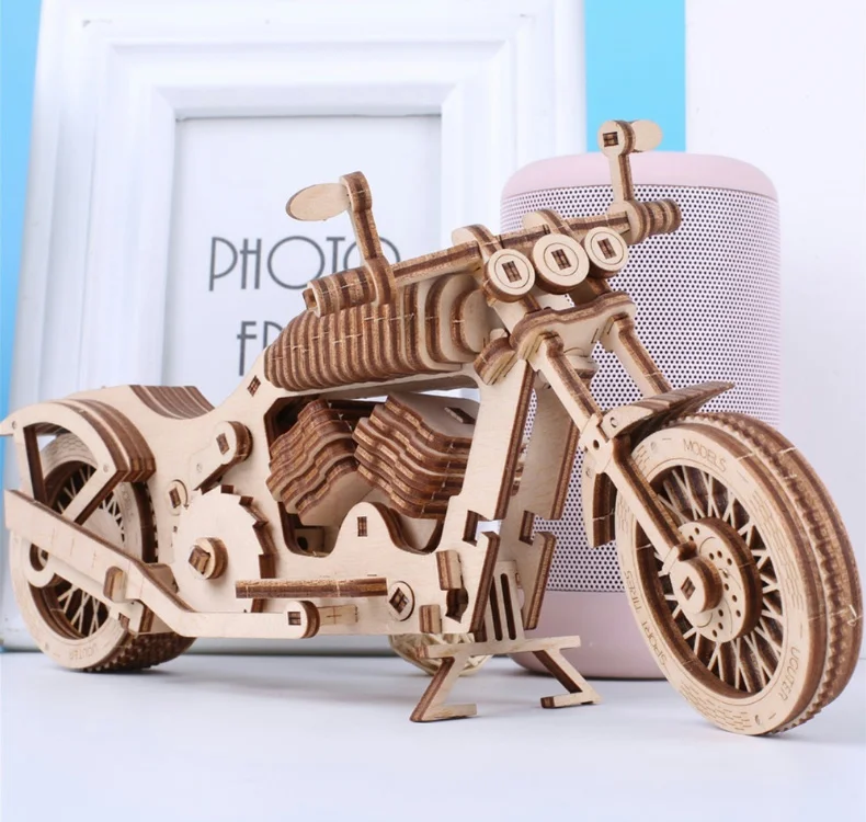 DIY Wood Craft Gift LK504 Model Cruiser motorcycle 3D Wooden Puzzles wholesale Adults&Kids toys cruiser motorcycle