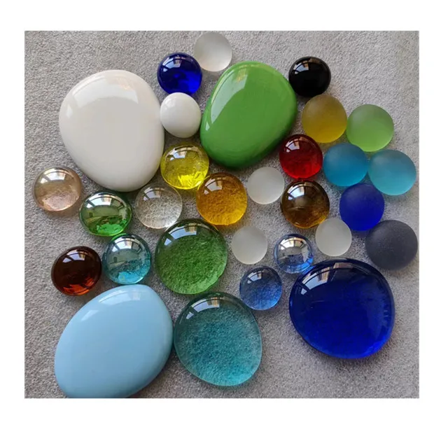 17-19MM Flat Glass Beads Glass marble Frosted Glass Beads