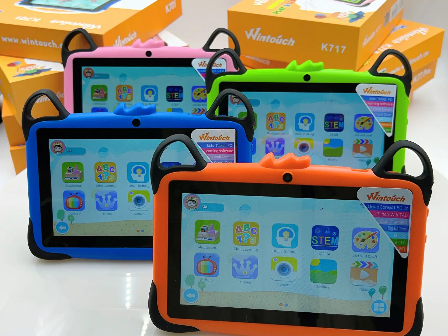7.0 Inch Quad Core Kids Tablet PC 1gb+8gb Android 7 Iwawa Kids Children Educational Tablet with Learning Games Apps