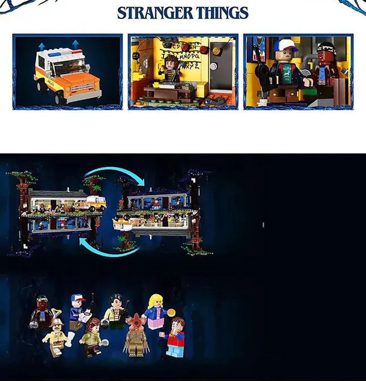 2022 New Plastic Kids Toys for Children Gift Building Blocks Bricks Compatible 75810 Stranger Things The Upside Down 11538Popula
