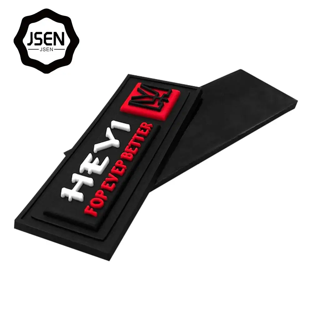 Sew on Embossed Custom Private Brand Name 3D Logo Garment Soft PVC Rubber Patch Labels for Clothing