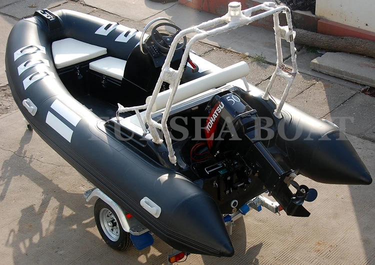 Markdown sale 14 foot 4.2 m small aluminum 430 luxury fiberglass hull yacht pvc or hypalon pontoon fishing boat