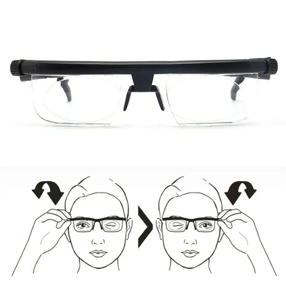 Double Vision Adjustable Degree Reading Glasses Universal Focal Length Correction Myopia Presbyopia Eyeglasses -6d to +3D