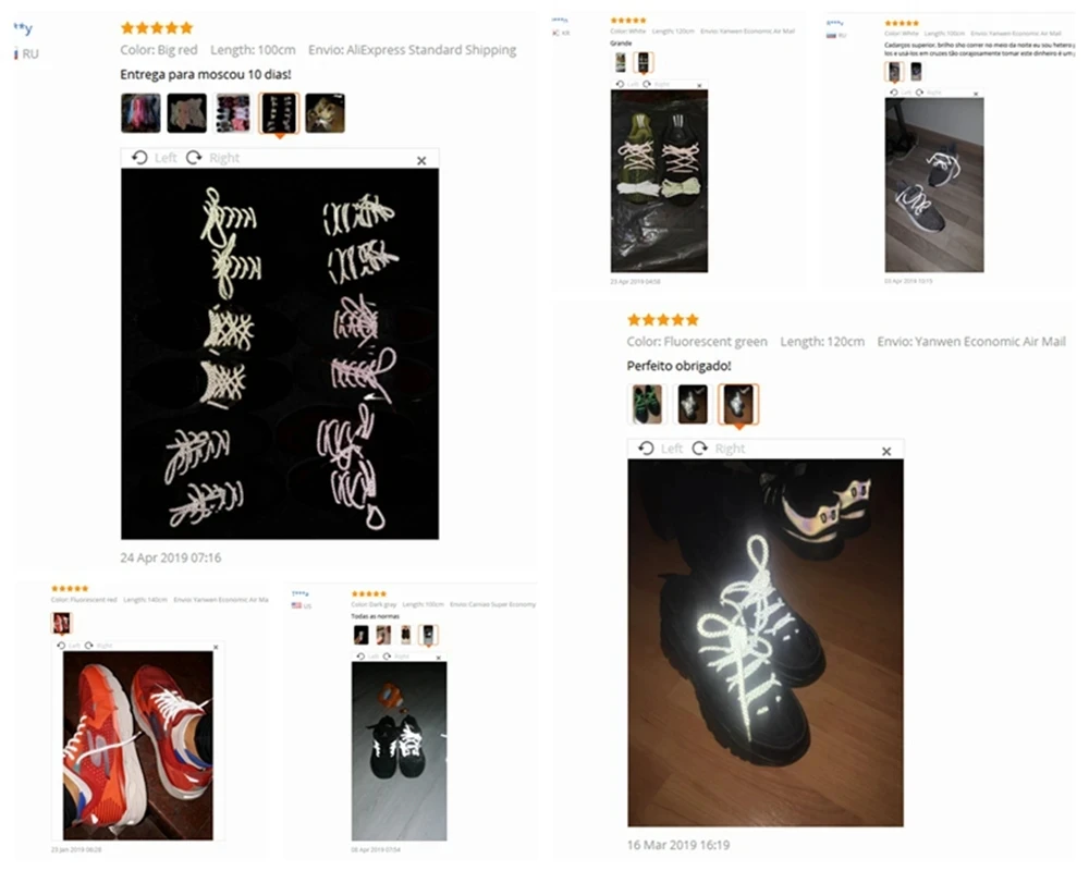 FASHION RAINBOW Reflective Shoelaces Round Laces for Shoes Diameter 0.4cm 100/120/140/160cm