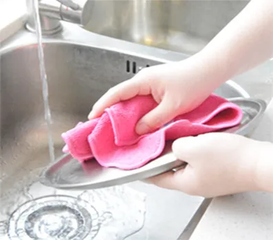 Custom Kitchen Hand Towel Reusable Absorbent Cleaning Cloth Microfiber Kitchen Towel For Dish