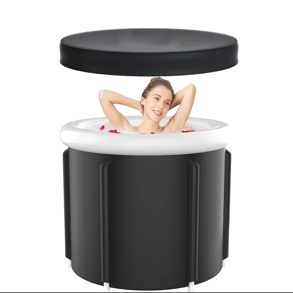 2024 Black Bubble Bath Bucket Adult Bath Bucket PVC Inflatable SPA Ice Bath Ice Outdoor Pool