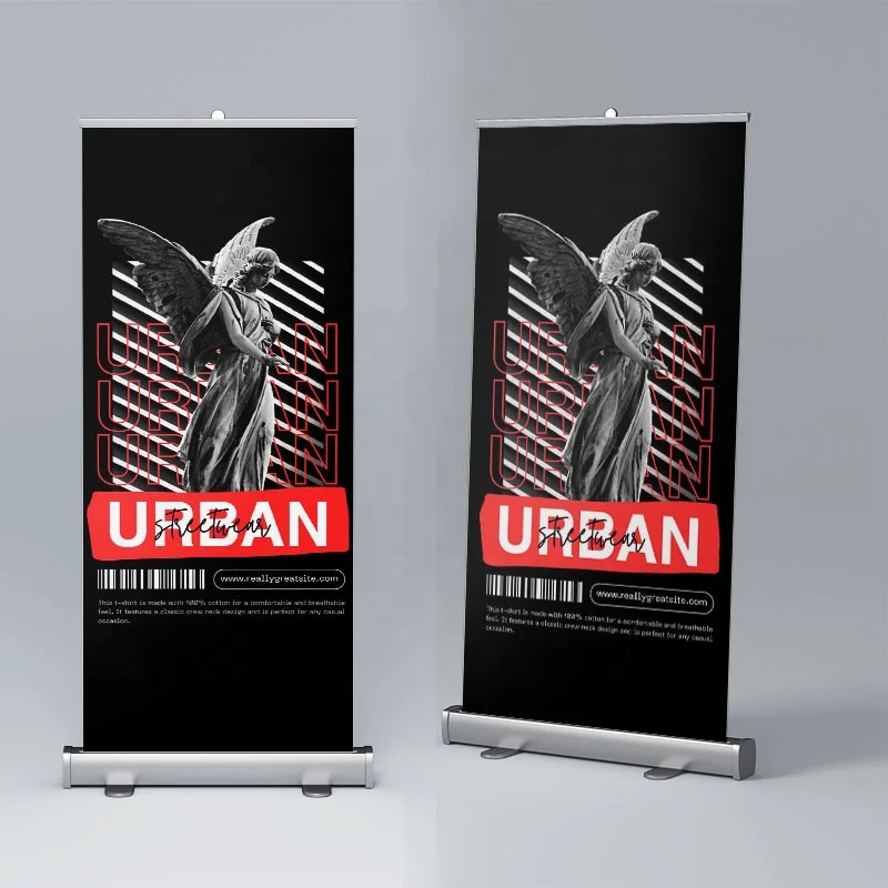 MELEX roll up banner stand new plastic roll banner backdrop stand with printing photographic up 80x200 Aluminium Roll Up Banner