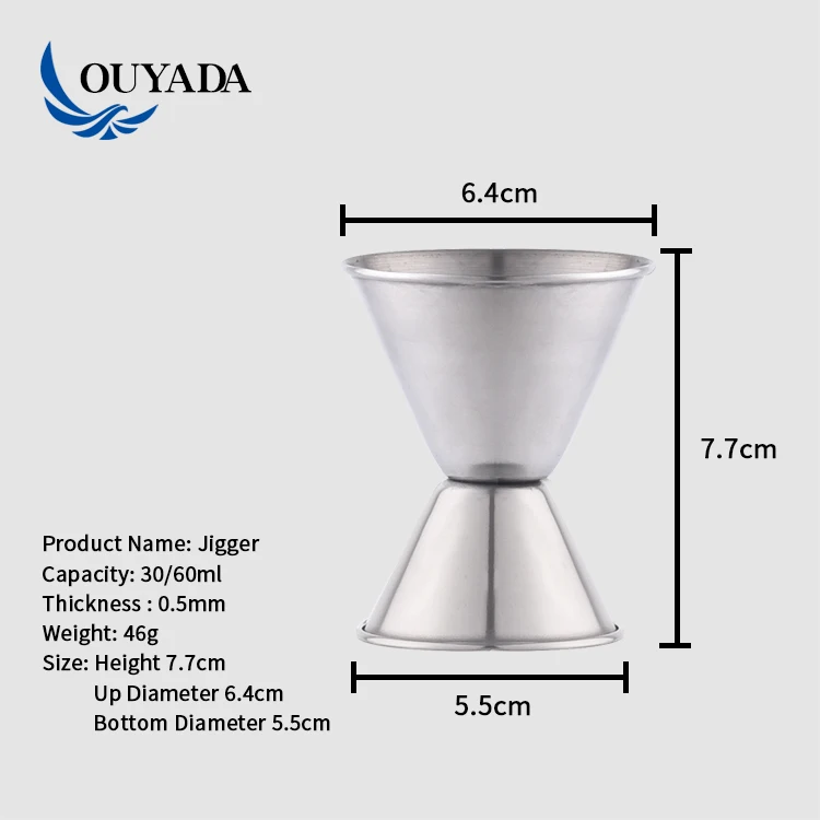 
OUYADA 30/60ml big stainless steel jigger 