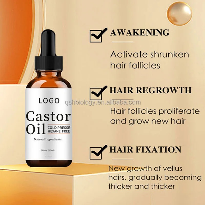 100% Natural Organic Cold Pressed Jamaican Black Castor Oil - Pure Unrefined Oils For Thickening Hair,Eyelashes,Eyebrows