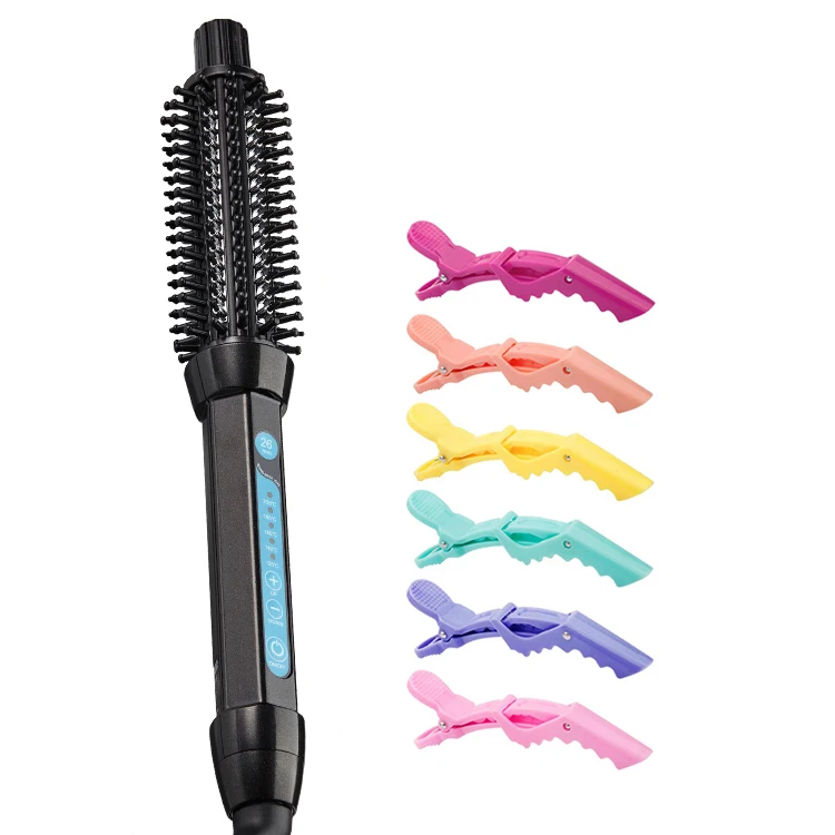 Customized Brush Barrel Curling And Straightener 2 In 1 LED Display Hot Comb Electric