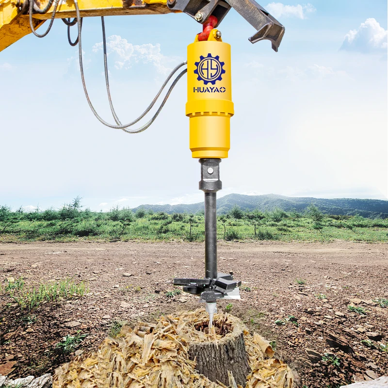 Excavator Hydraulic tree stump Auger Drive attachment Tree Stump Planer