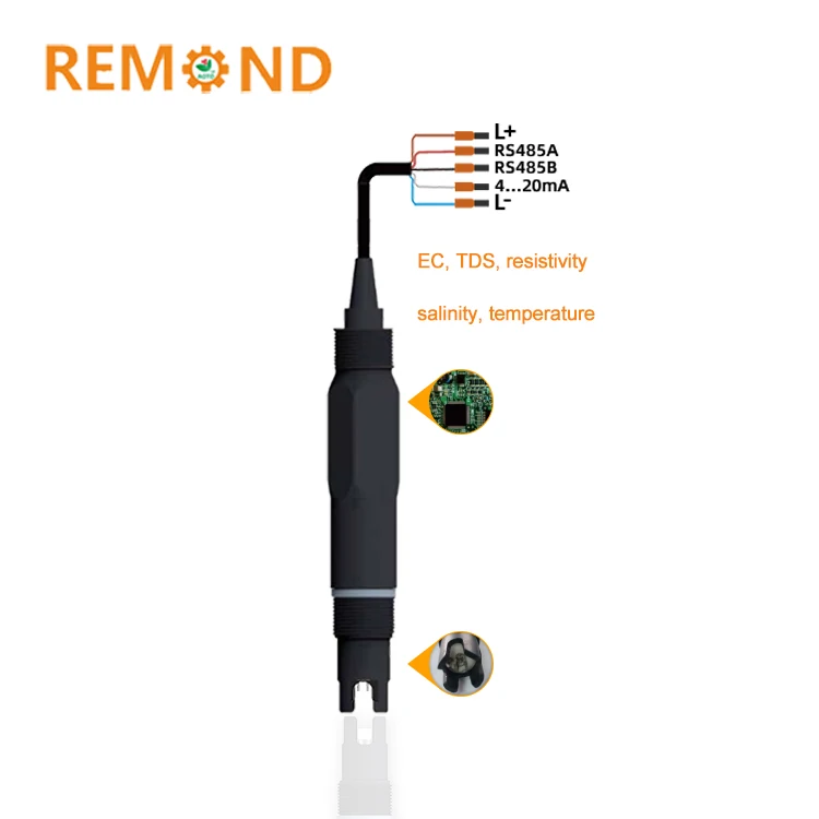 Online Conductivity Probe RS485 EC Sensor Electrode  Salinity Sensor TDS Probe Conductivity Sensor 4 20ma