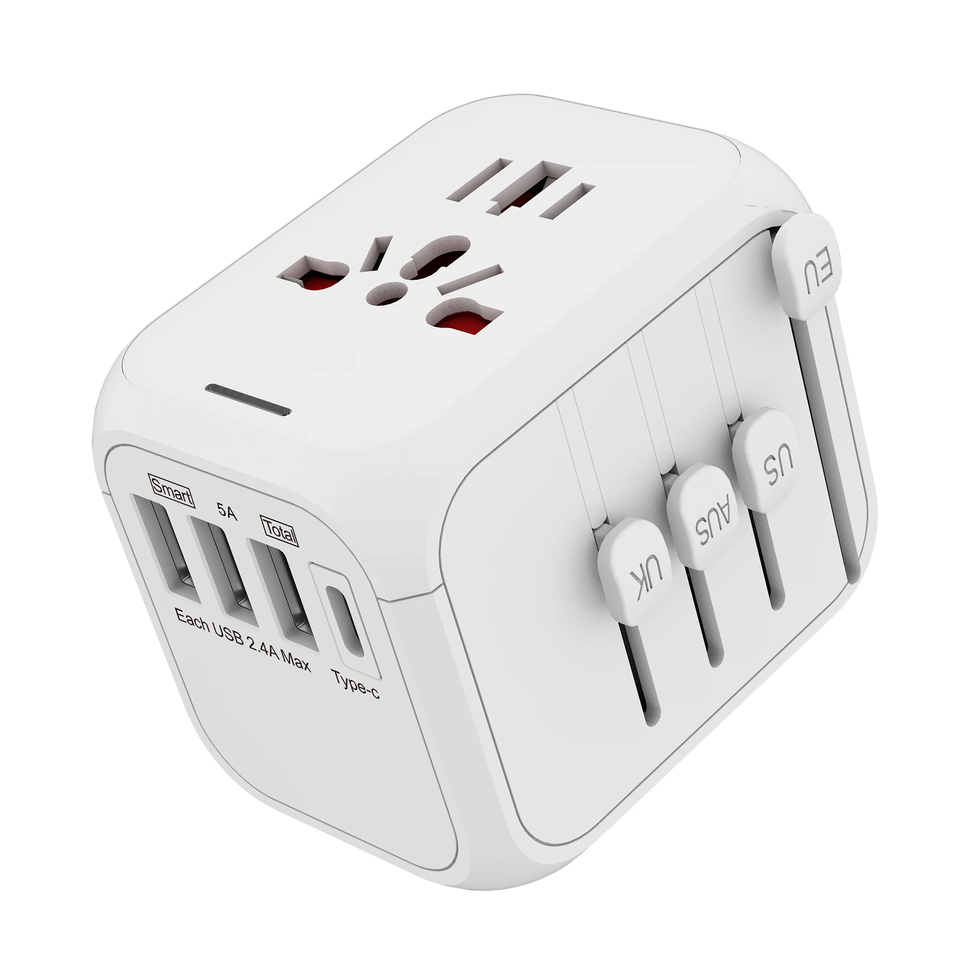Дорожное зарядное устройство с 4 USB-портами и вилкой Стандарта ЕС и Великобритании