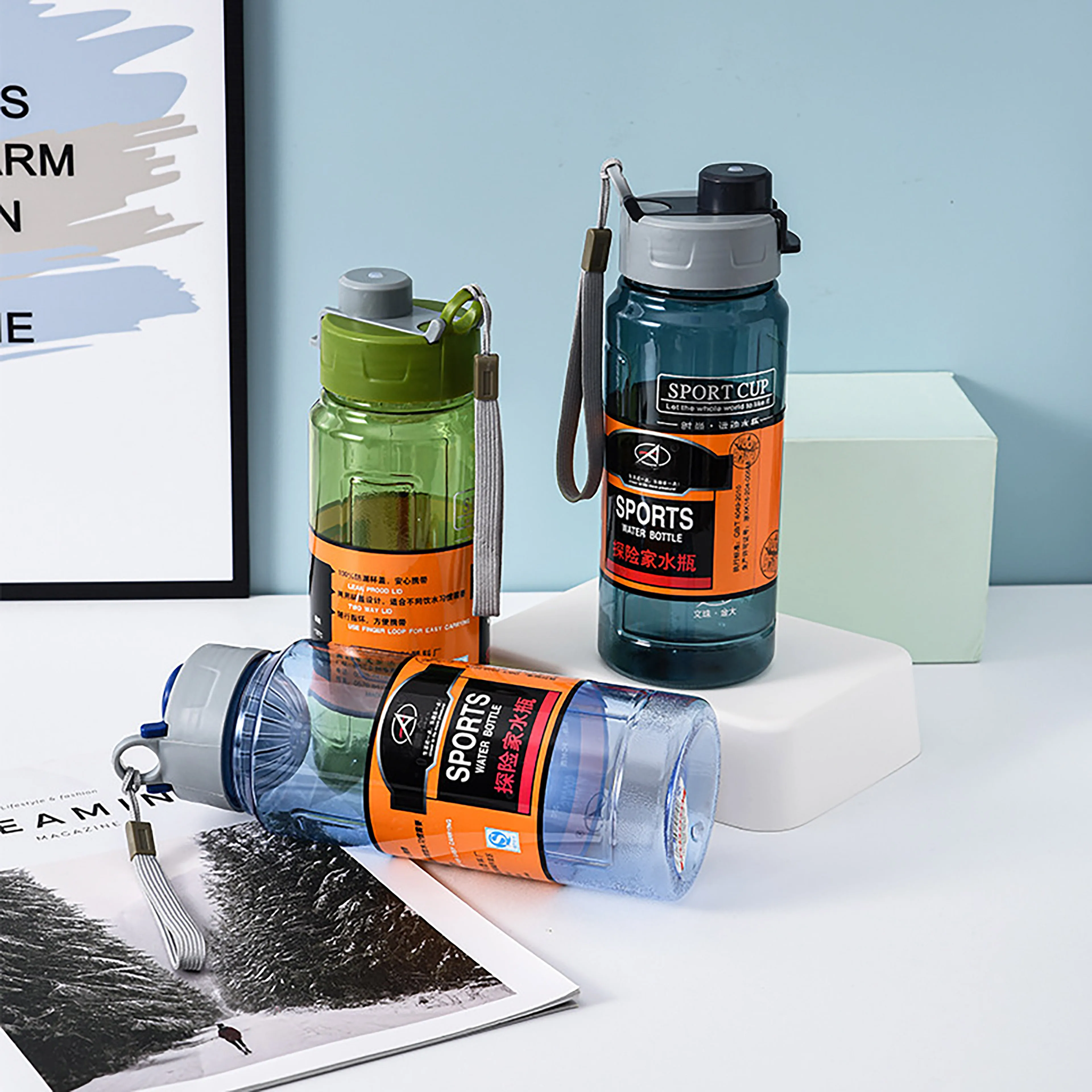 PC Sports Drinking Water Bottle Newest 700/850ml Plastic Tritan PP Minimalist Adults with Lid Accessories Eco Friendly