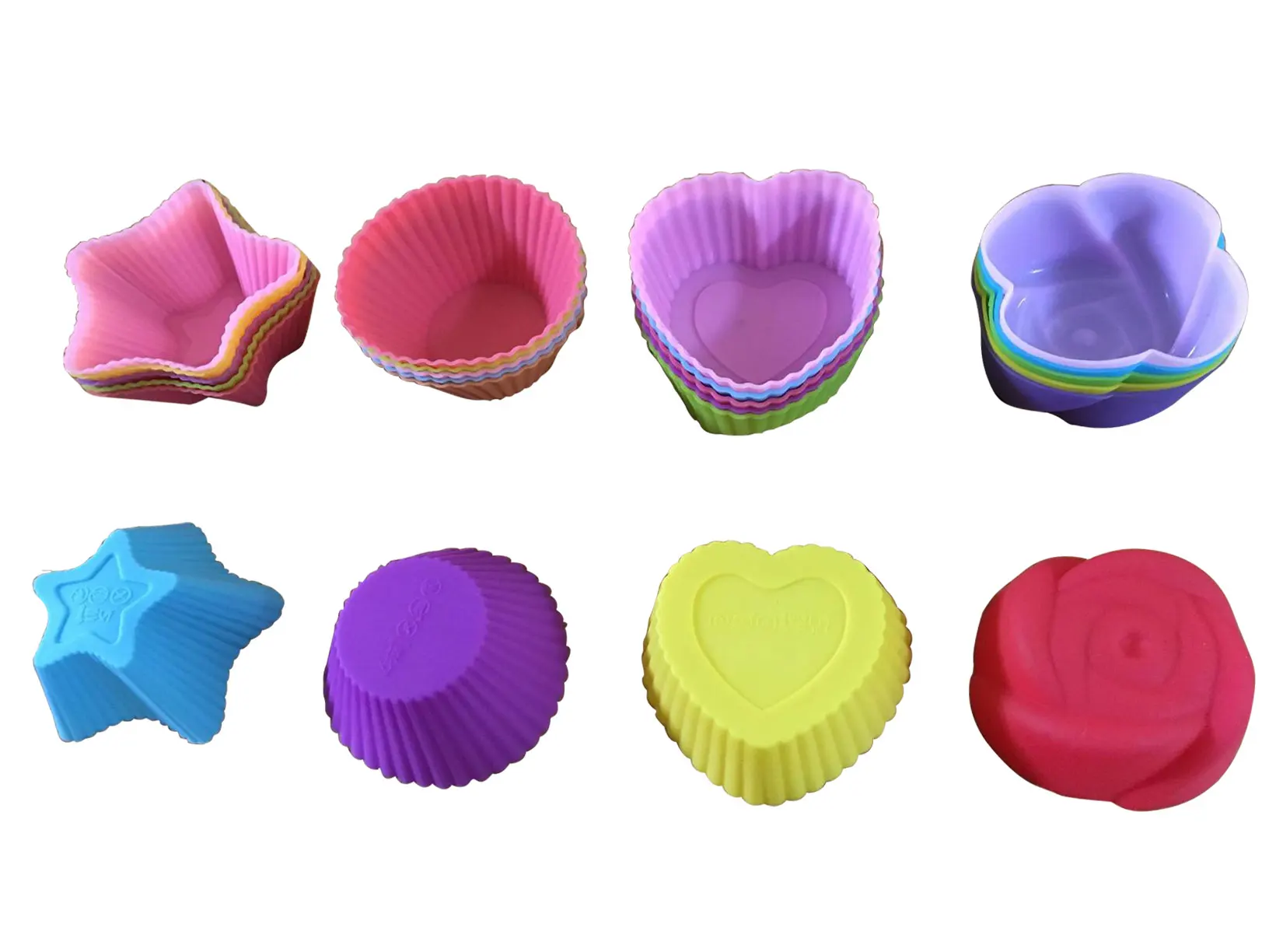 Amazon Colorful DIY Cake Reusable Non Stick BPA Free Cupcake Silicone Baking Tool Silicone Muffin Cups