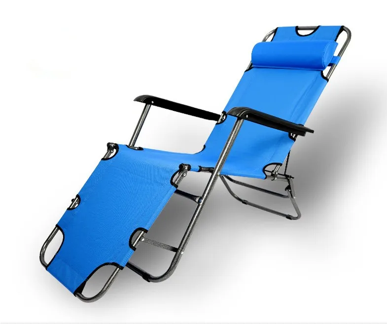 Outdoor Multi-functional Oxford Cloth Beach Bed Ultralight Portable Stainless Steel Pipe Recline Folding Camping Chair