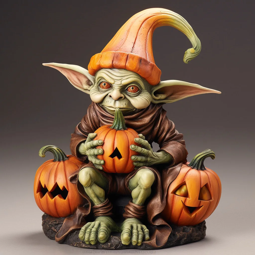 Cross border New Halloween Witch Holding Pumpkin Resin Decoration Creative Decoration Night Light Rural Micro Landscape