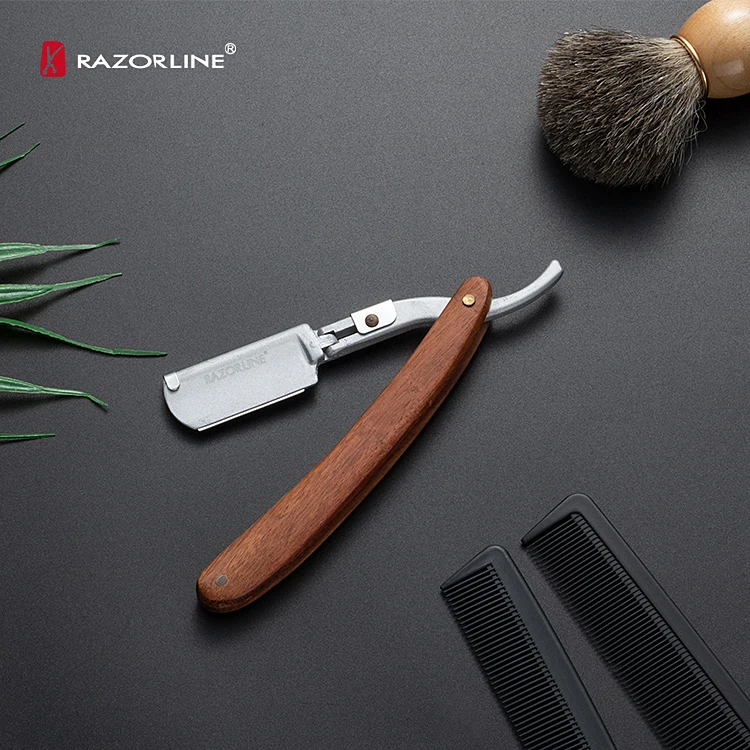 RAZORLINE H8 Brown Plastic Handle Barber Shaving Razor Professional Shaver